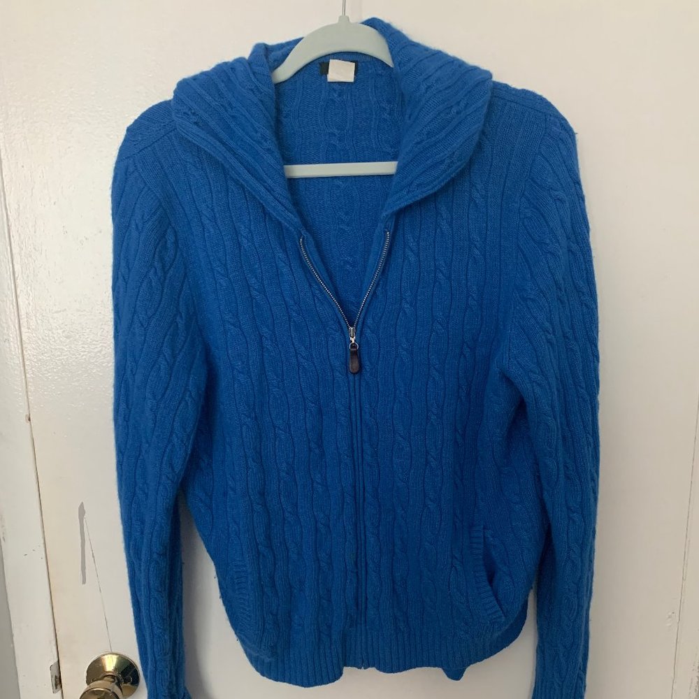 Cashmere Blend JCrew Hoodie Cable Sweater